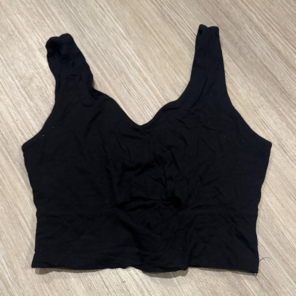 Women's Black Crop Top Key Hole Cut Out Size M